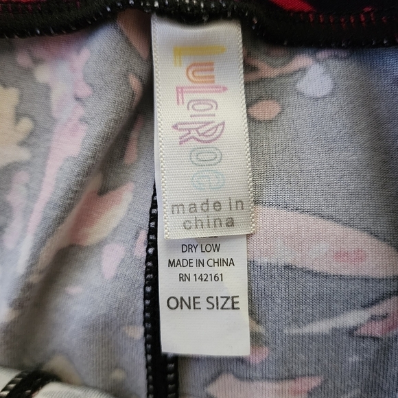 LulaRoe Black Multicolored Abstract Pattern Buttery Soft Leggings One Size OS - Picture 4 of 5